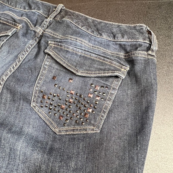 Torrid Denim Jeans Womens Size 14R Dark Wash Studded Flap Pockets Bootcut Pants - Picture 3 of 13